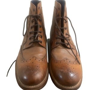 Ted Baker London Tan Leather Wingtip Boots